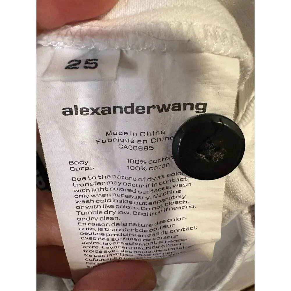 Alexander Wang Deconstructed Hybrid Denim Shorts Attached Jacket White Sz 25